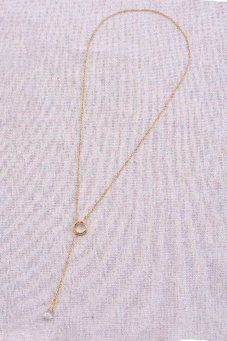 Necklace with moonstone pendant, 50 cm