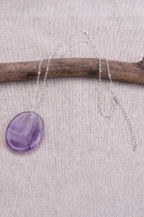 Kette mit Anhänger Amethyst, 45+5 cm