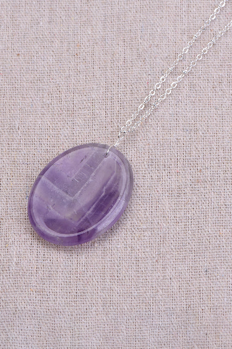 Kette mit Anhänger Amethyst, 45+5 cm