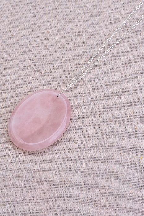 Collier avec pendentif quartz rose, 45+5 cm