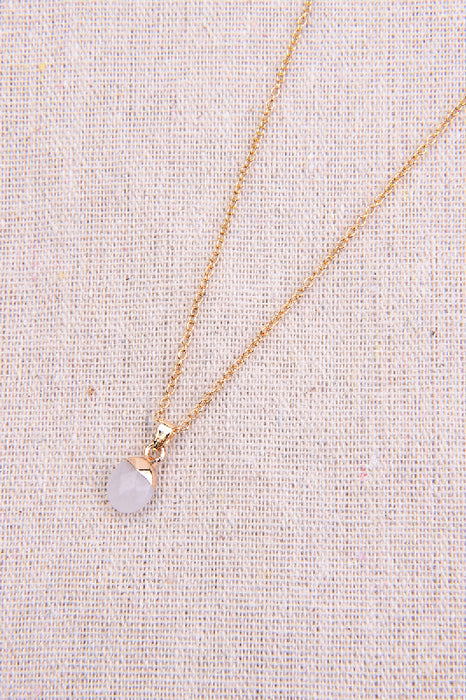 Necklace with moonstone pendant, 45+5 cm