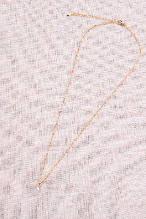 Necklace with moonstone pendant, 45+5 cm