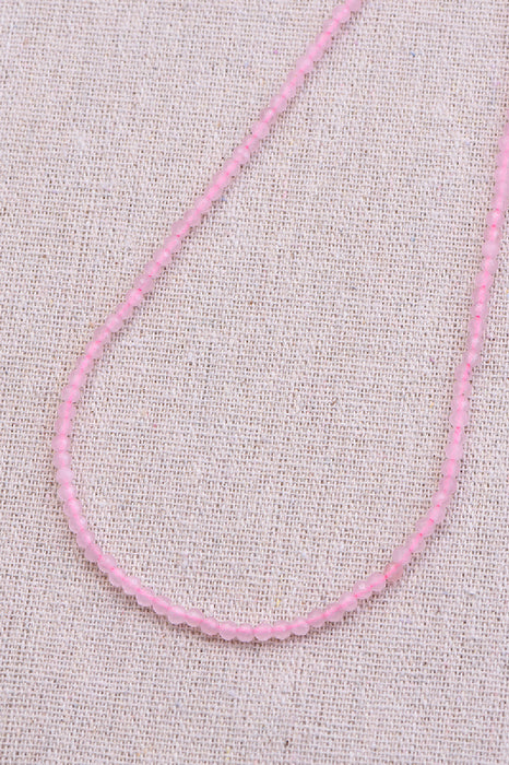 Rose quartz necklace, 38+5 cm