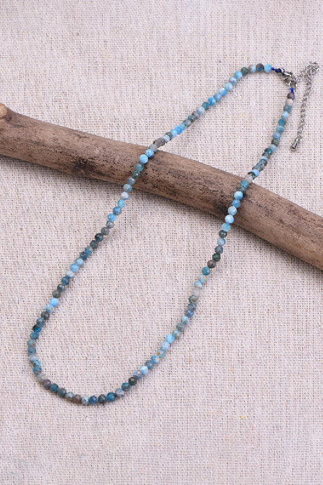 Necklace blue apatite, 38+5 cm