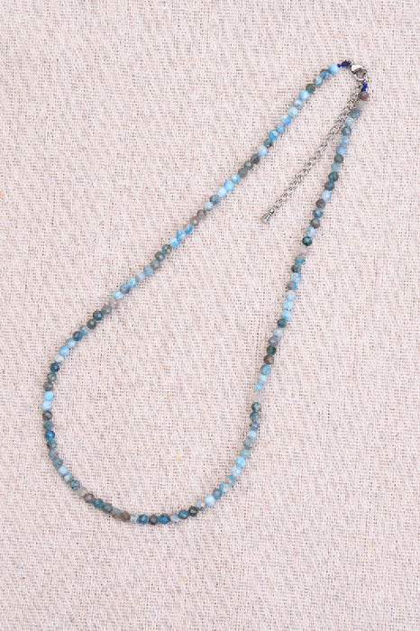 Necklace blue apatite, 38+5 cm