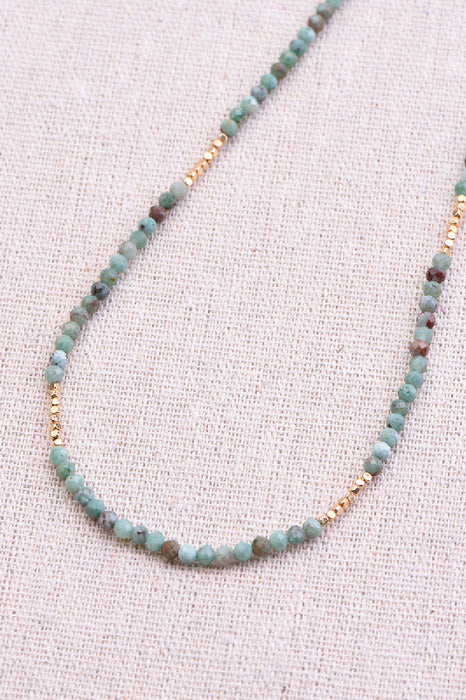 Necklace faceted emerald, 38+5 cm