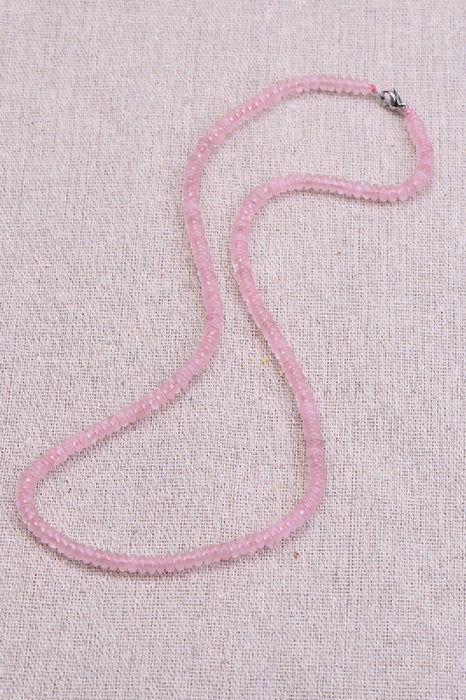 Rose quartz necklace, 45 cm