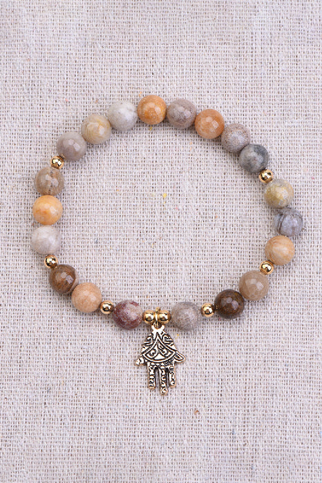 Armband Chrysanthemum mit Anhänger HAMSA, 19 cm