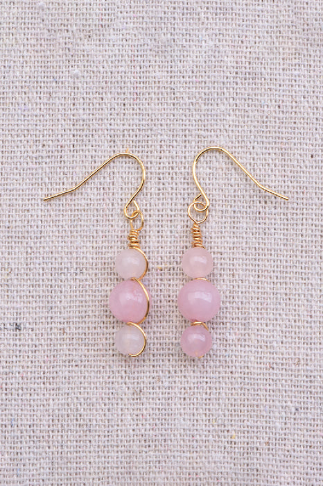 Earring rose quartz