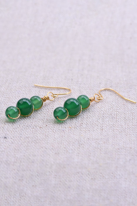 Boucle d'oreille agate verte