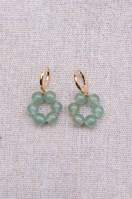 Earring green aventurine