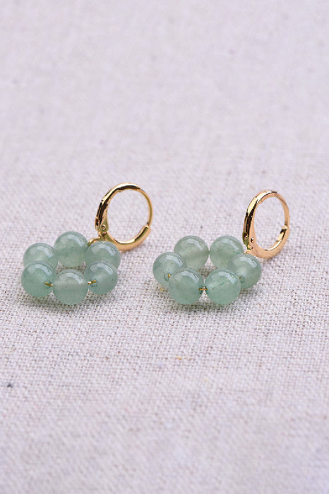 Earring green aventurine