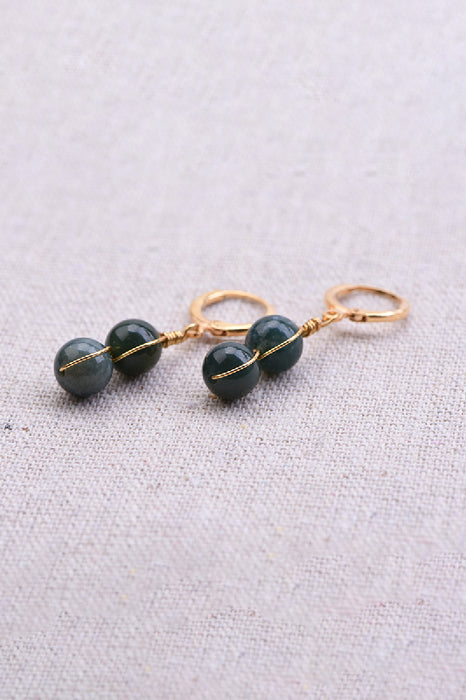 Earring moss agate