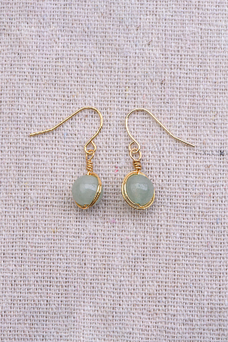 Earring green aventurine