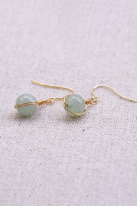 Earring green aventurine