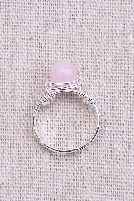 Ring rose quartz