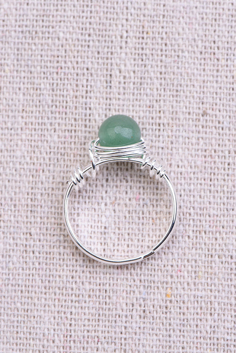 Ring green aventurine