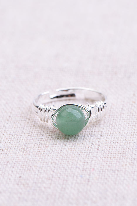 Ring green aventurine