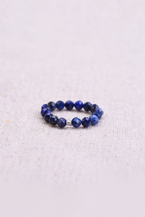 Ring faceted Lapis Lazuli