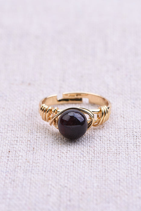 Amethyst ring gold coloured