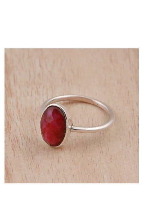 Silver ring ruby