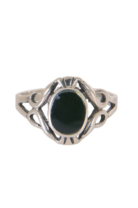 Silver ring black onyx