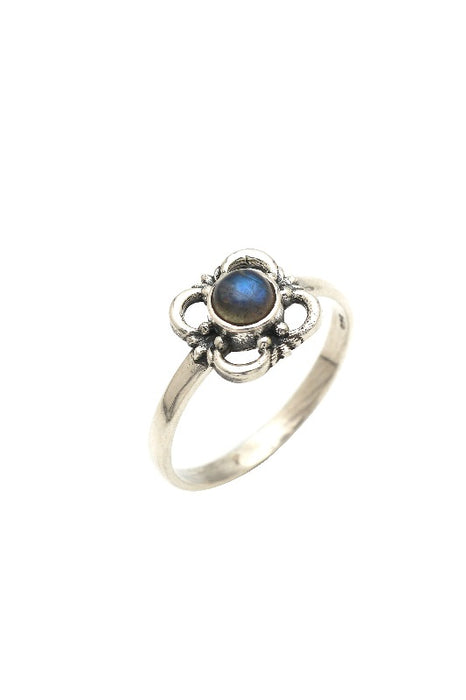 Silver ring labradorite