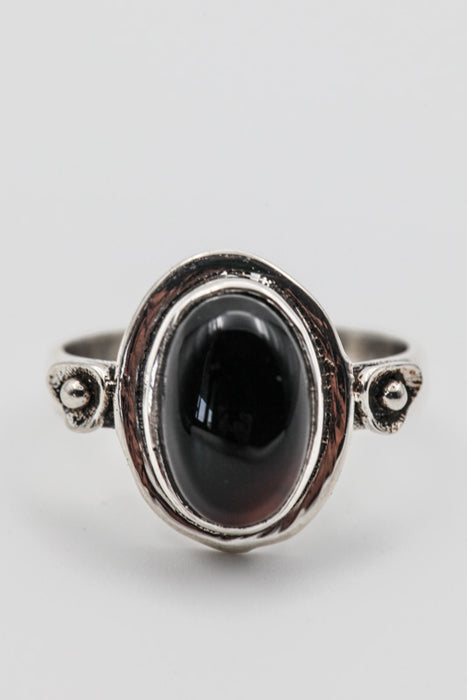 Silver ring black onyx