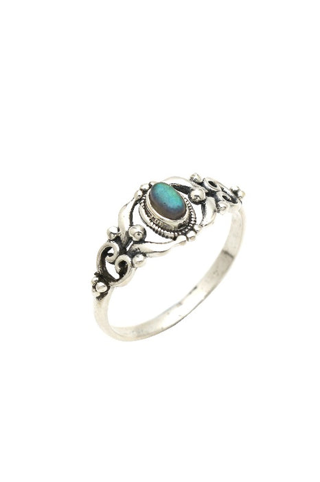 Silver ring labradorite