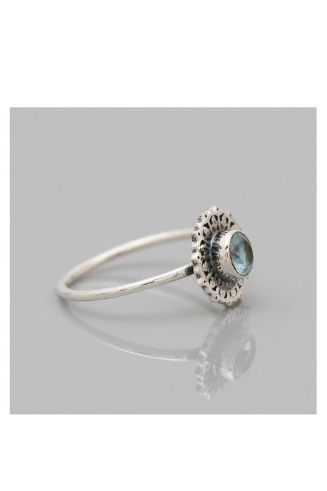 Silver ring blue topaz