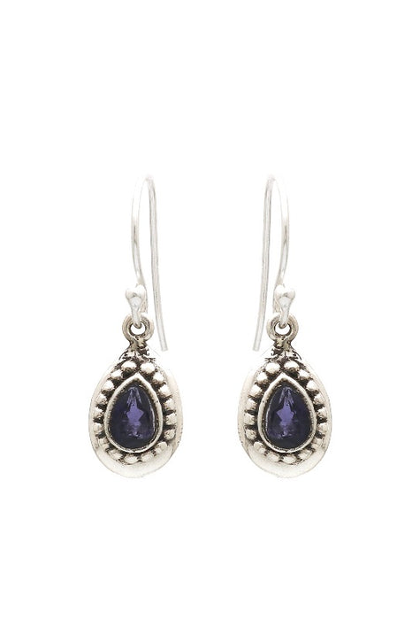 Silver earrings iolite