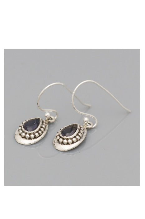 Silver earrings iolite