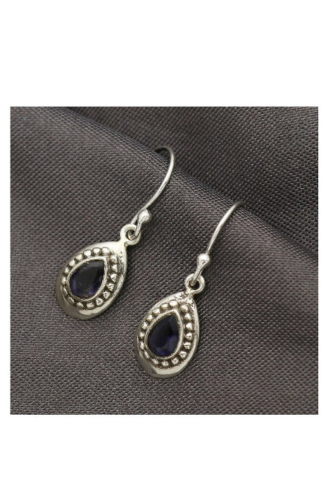 Silver earrings iolite