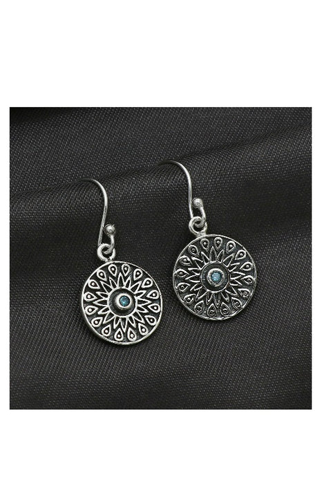 Silver earrings blue topaz