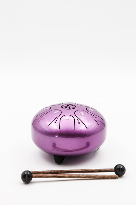 Tongue drum 8 tongues purple flower of life
