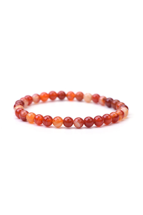 Bracelet 6mm orange carnelian 18.5 cm