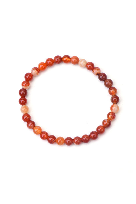 Bracelet 6mm orange carnelian 18.5 cm