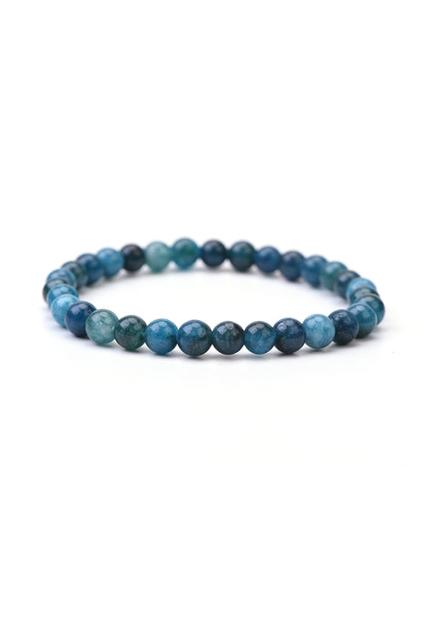 Bracelet 6mm blue apatite 18.5 cm