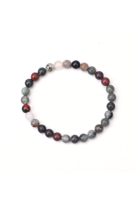 Bracelet 6mm bloodstone 18.5 cm