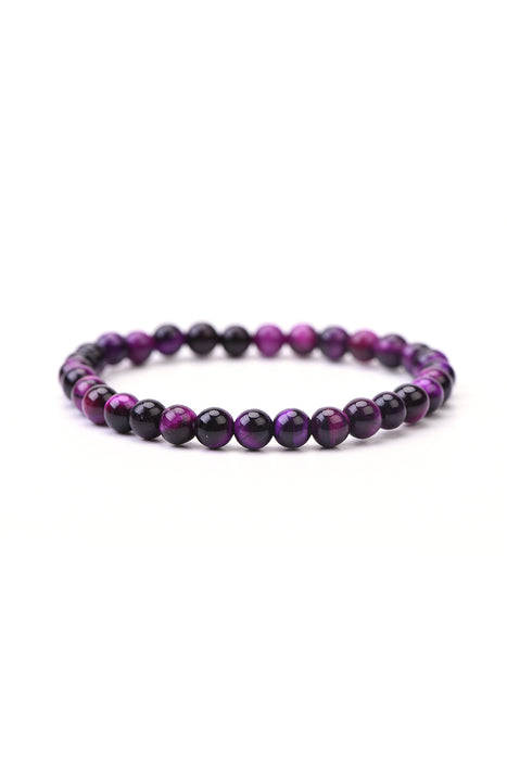 Bracelet 6mm violet tiger eye 18.5 cm