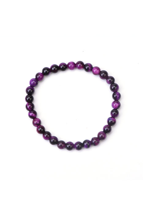 Bracelet 6mm violet tiger eye 18.5 cm