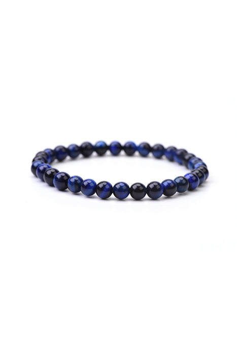 Bracelet 6mm oeil de tigre bleu roi 18,5 cm