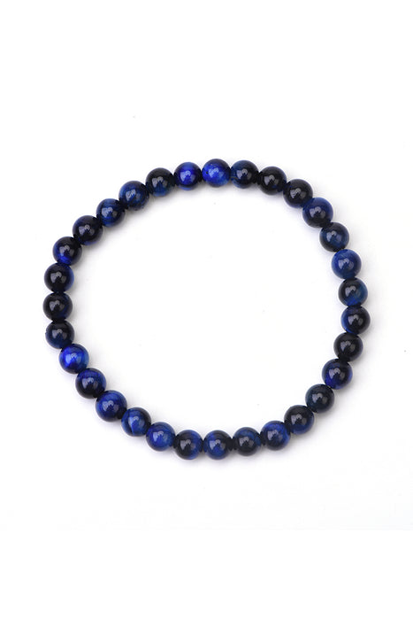 Bracelet 6mm oeil de tigre bleu roi 18,5 cm