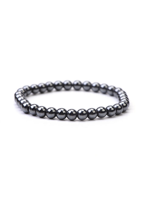 Bracelet 6mm hématite 18,5 cm