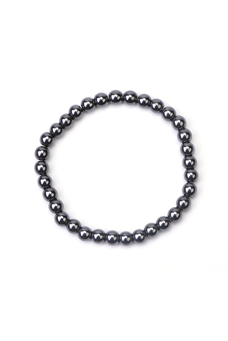 Bracelet 6mm hématite 18,5 cm