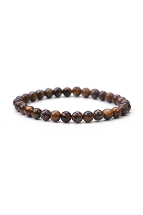 Bracelet 6mm oeil de tigre marron 18,5 cm