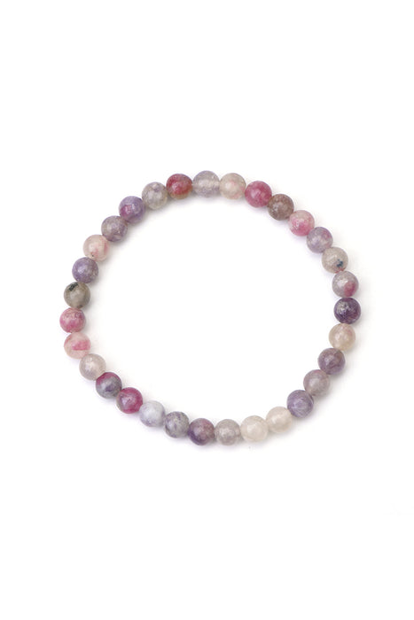 Bracelet 6mm tourmaline rose 18,5 cm