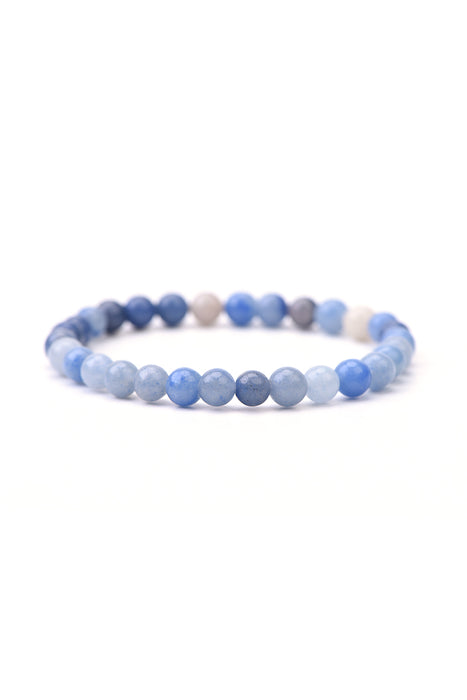 Bracelet 6mm aventurine bleue 18,5 cm