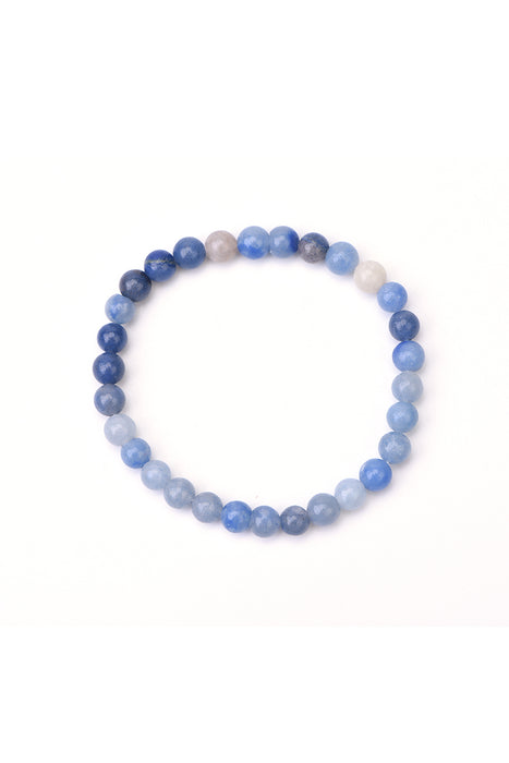 Bracelet 6mm aventurine bleue 18,5 cm