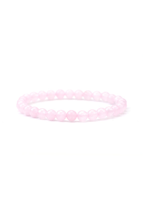 Bracelet 6mm quartz rose 18,5 cm